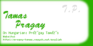 tamas pragay business card